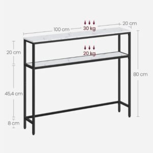 VASAGLE Mesa de Consola de 2 Niveles LNT131W59