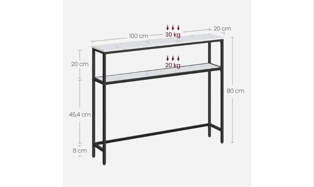 VASAGLE Mesa de Consola de 2 Niveles LNT131W59