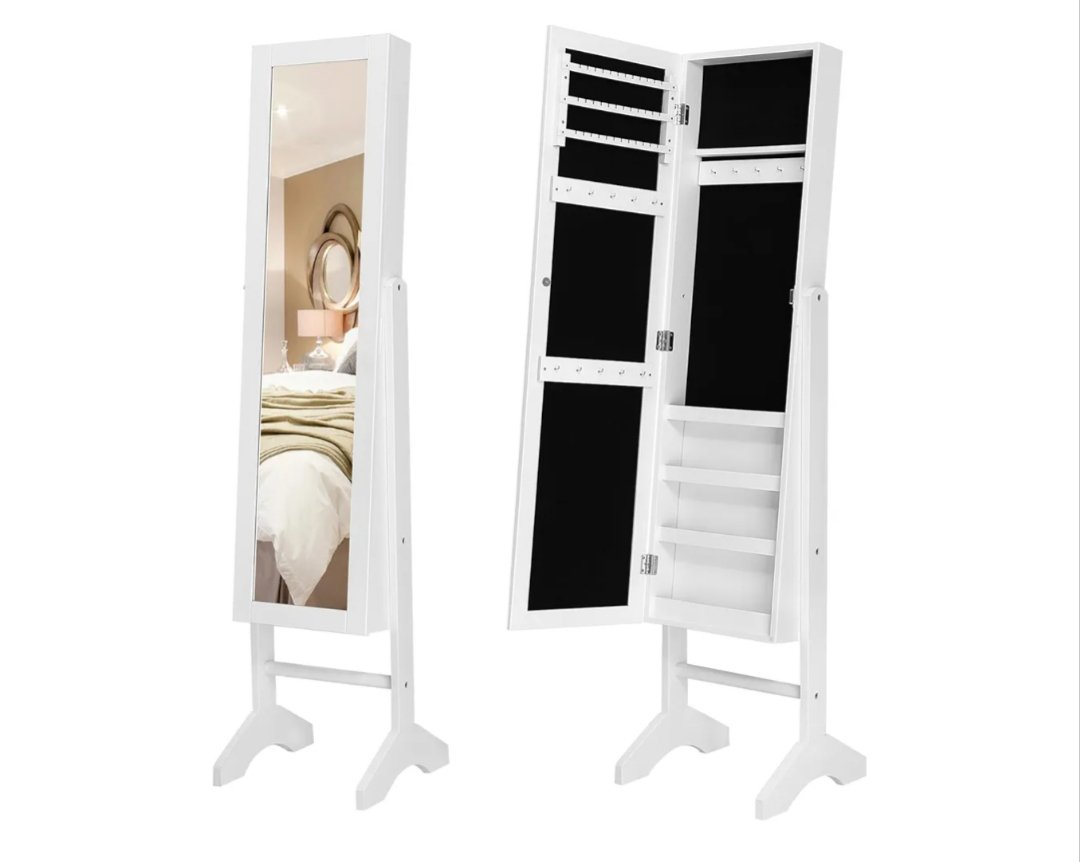 Songmics Espejo joyero de pie Armario JBC77W