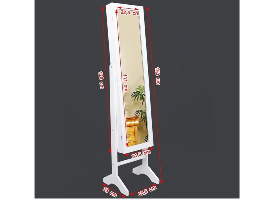 Songmics Espejo joyero de pie Armario JBC77W - Imagen 2