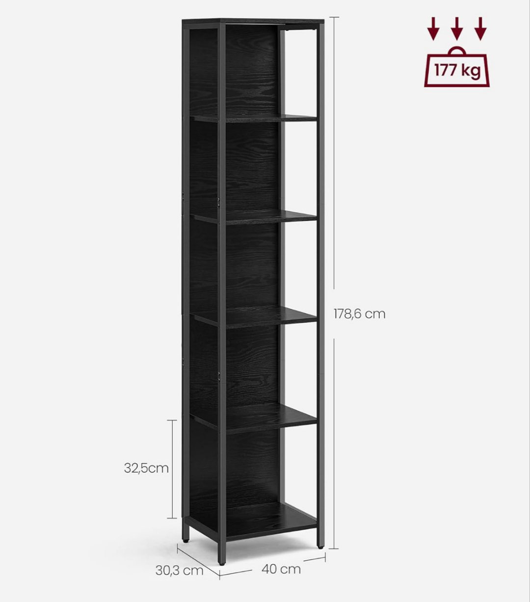 VASAGLE Estantería de 6 Niveles con Luz LED LLS121B57 - Imagen 2