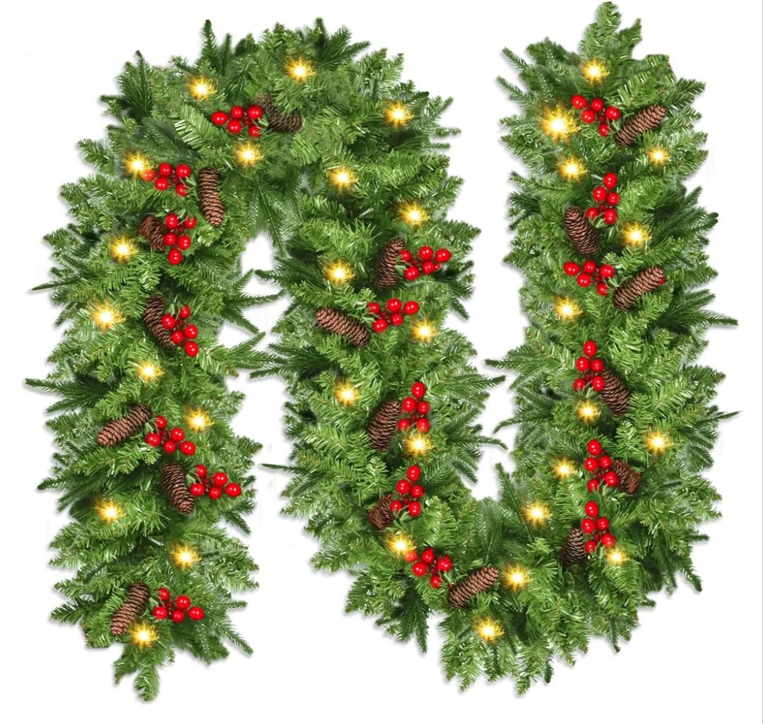 NUZEKY Guirnalda de Navidad, 1.8 m