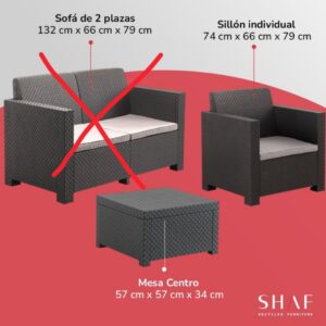 Conjunto de Muebles de Jardín de Plástico Reciclado.