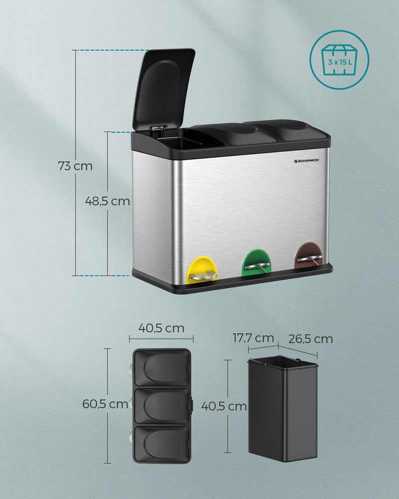 CUBO DE BASURA SONGMICS LTB24L - Imagen 2