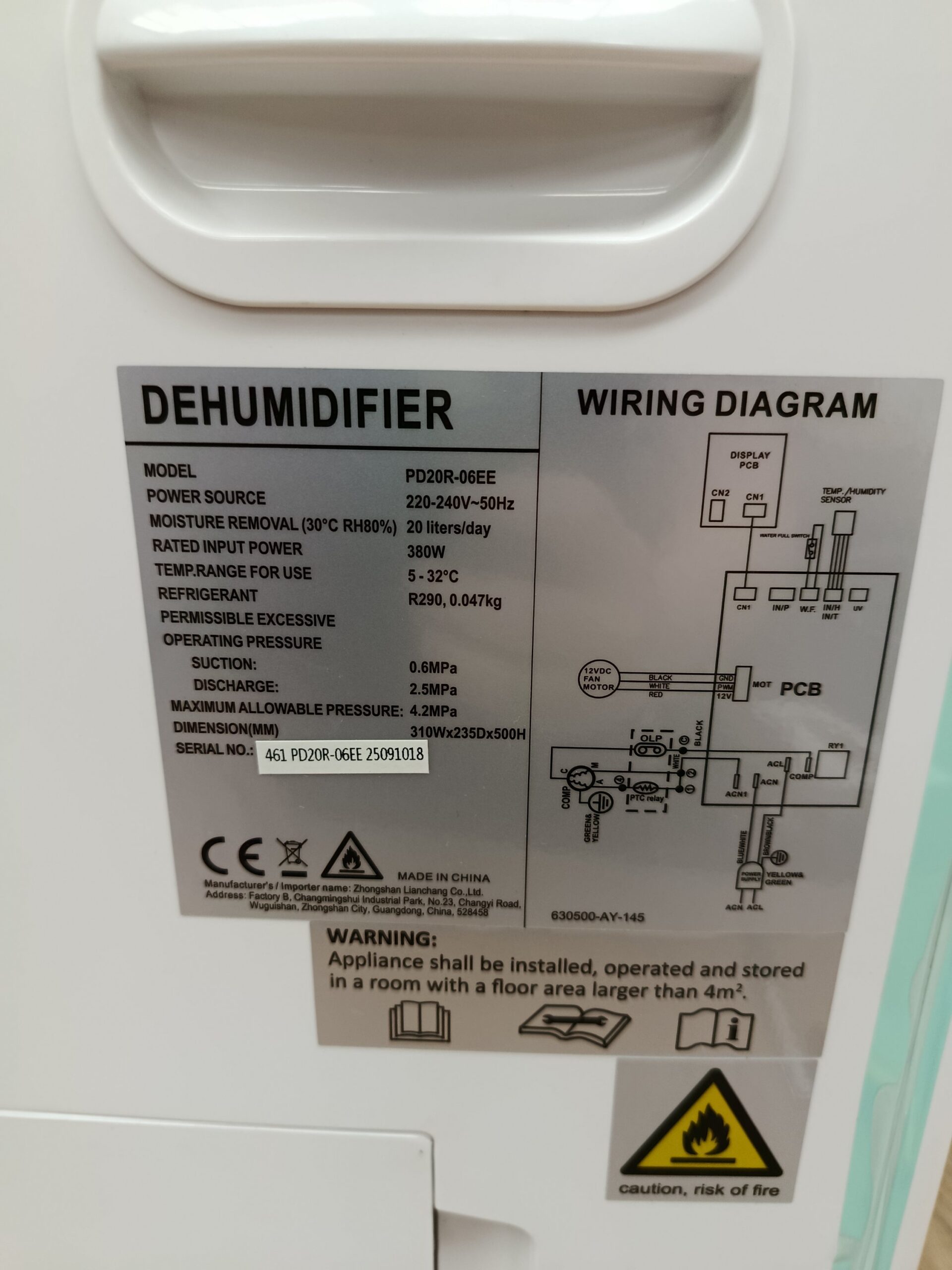 DESHUMIDIFICADOR 20L - Imagen 6