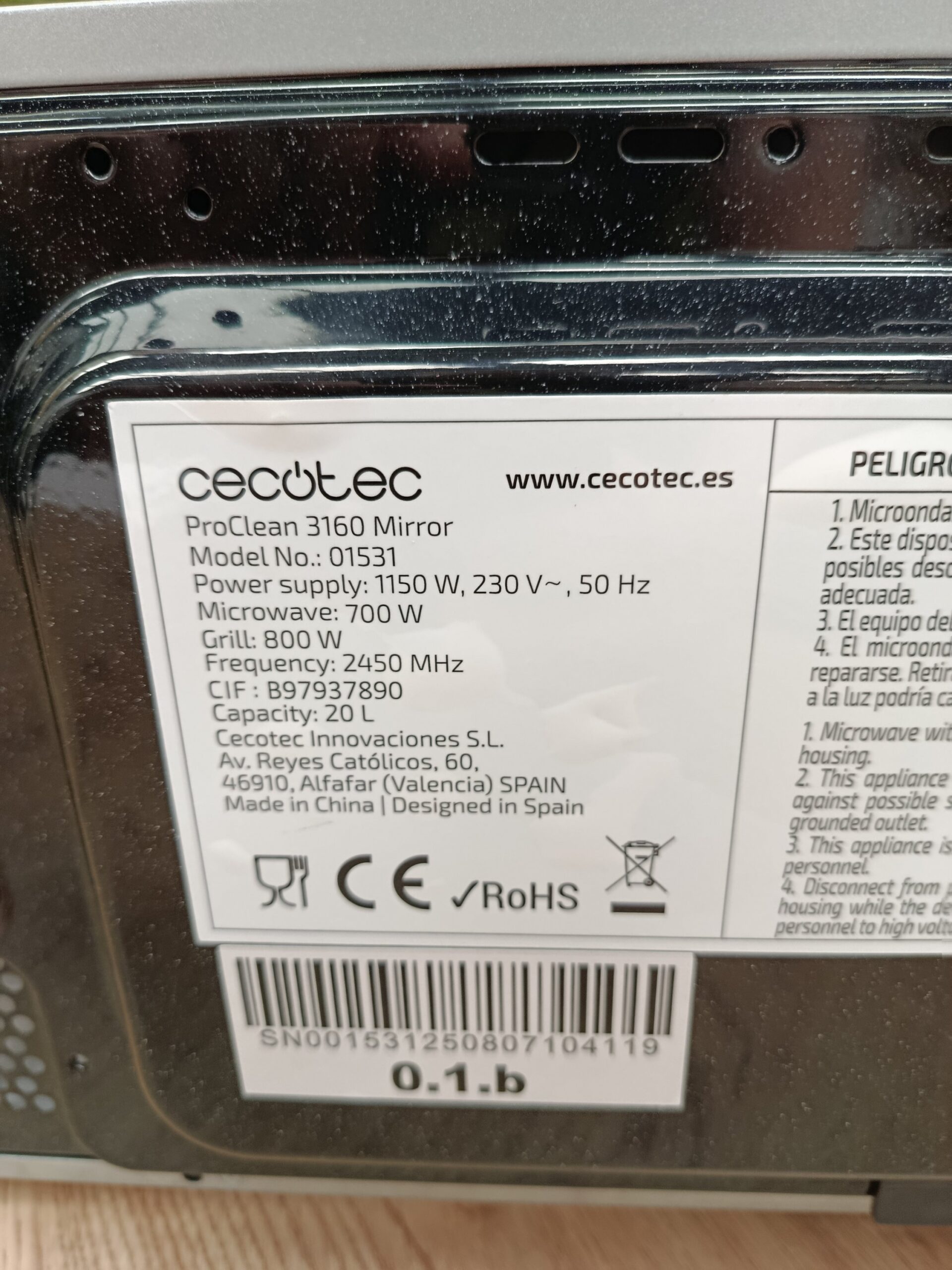 MICROONDAS CECOTEC GRILL - Imagen 7