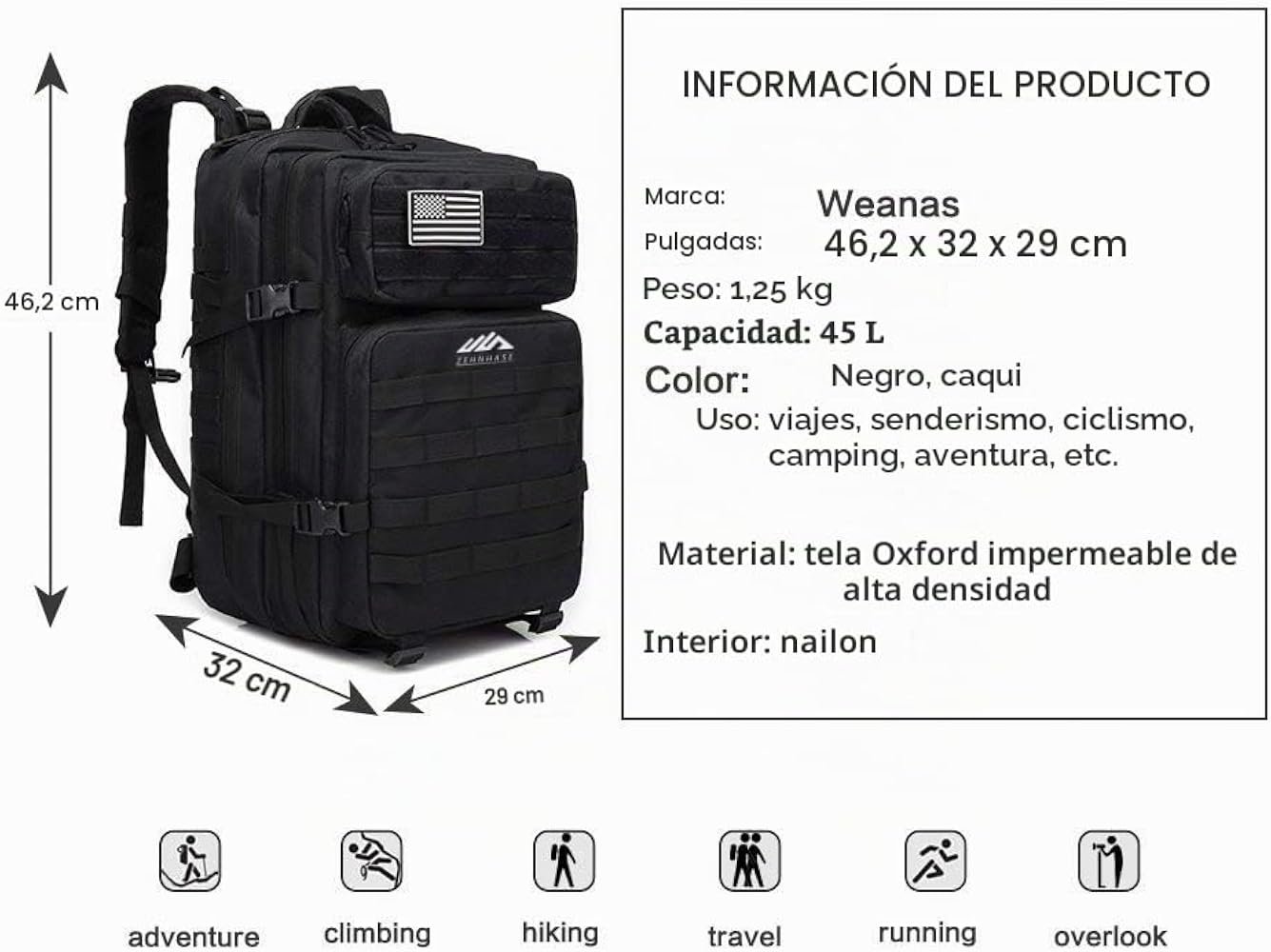 MOCHILA TACTICA - Imagen 2