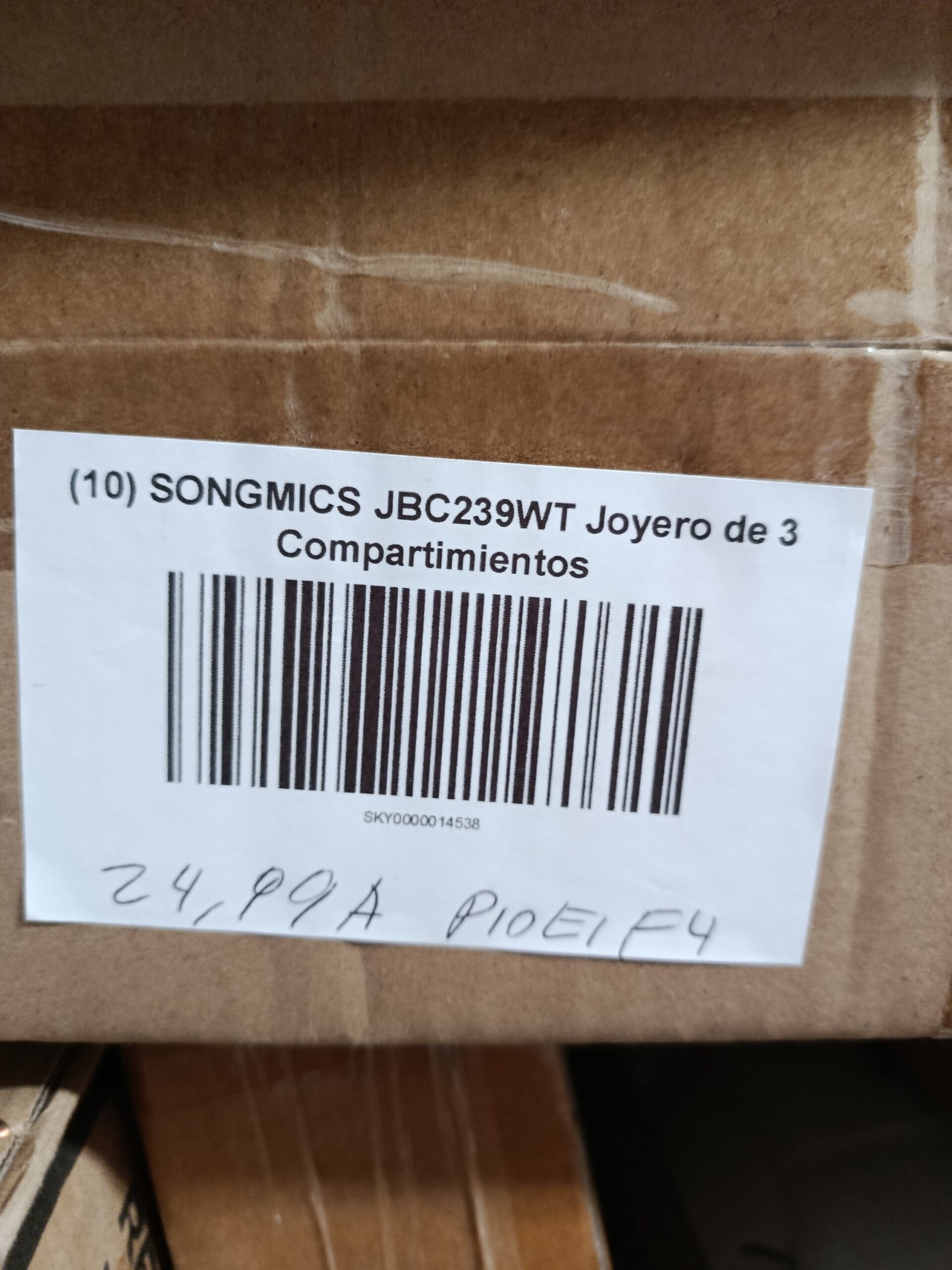 JOYERO DE 3 COMPARTIMENTOS SONGMICS JBC239WT - Imagen 10