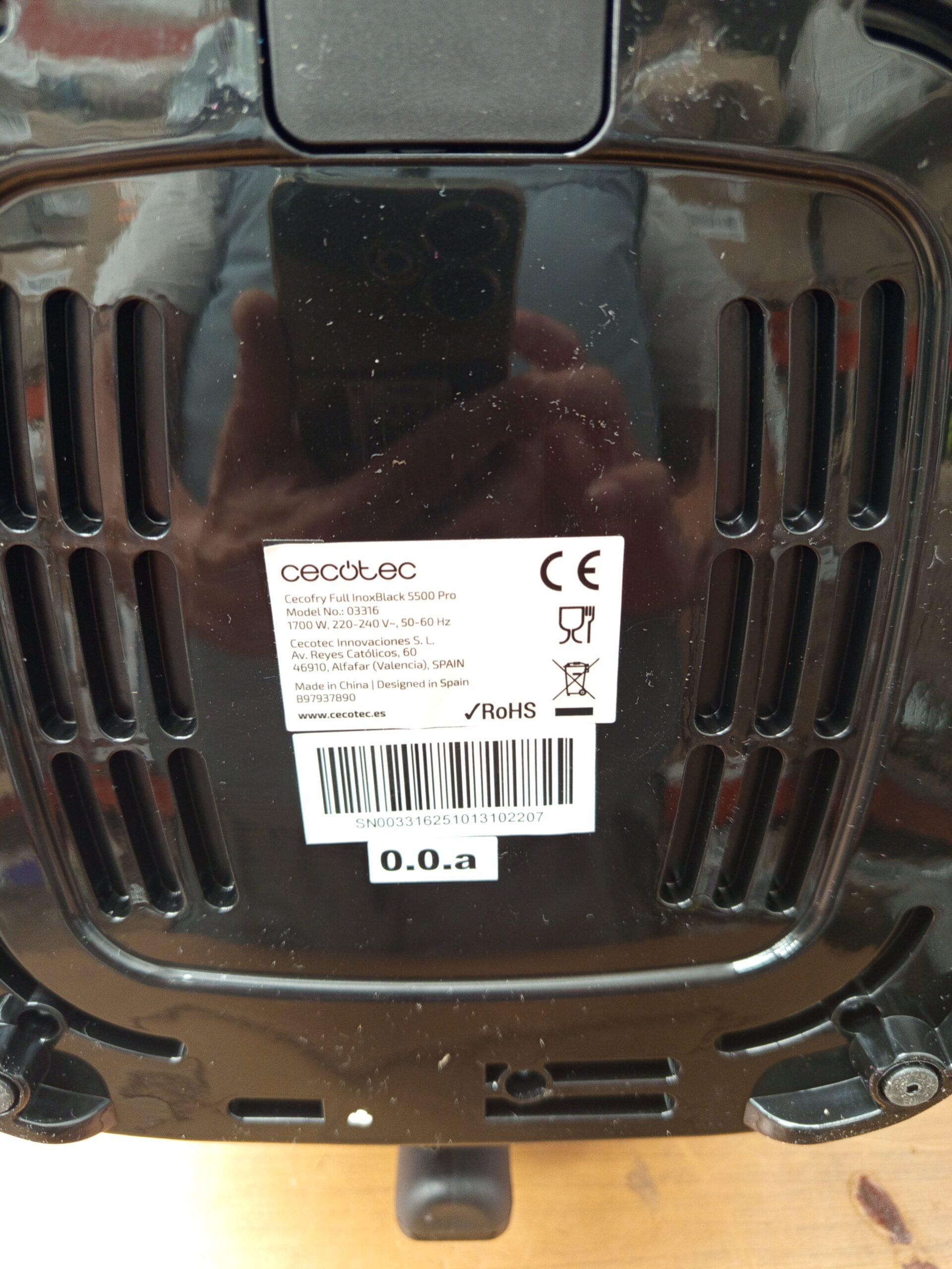 Cecotec Freidora sin Aceite 5,5 L,
1700w.. - Imagen 5
