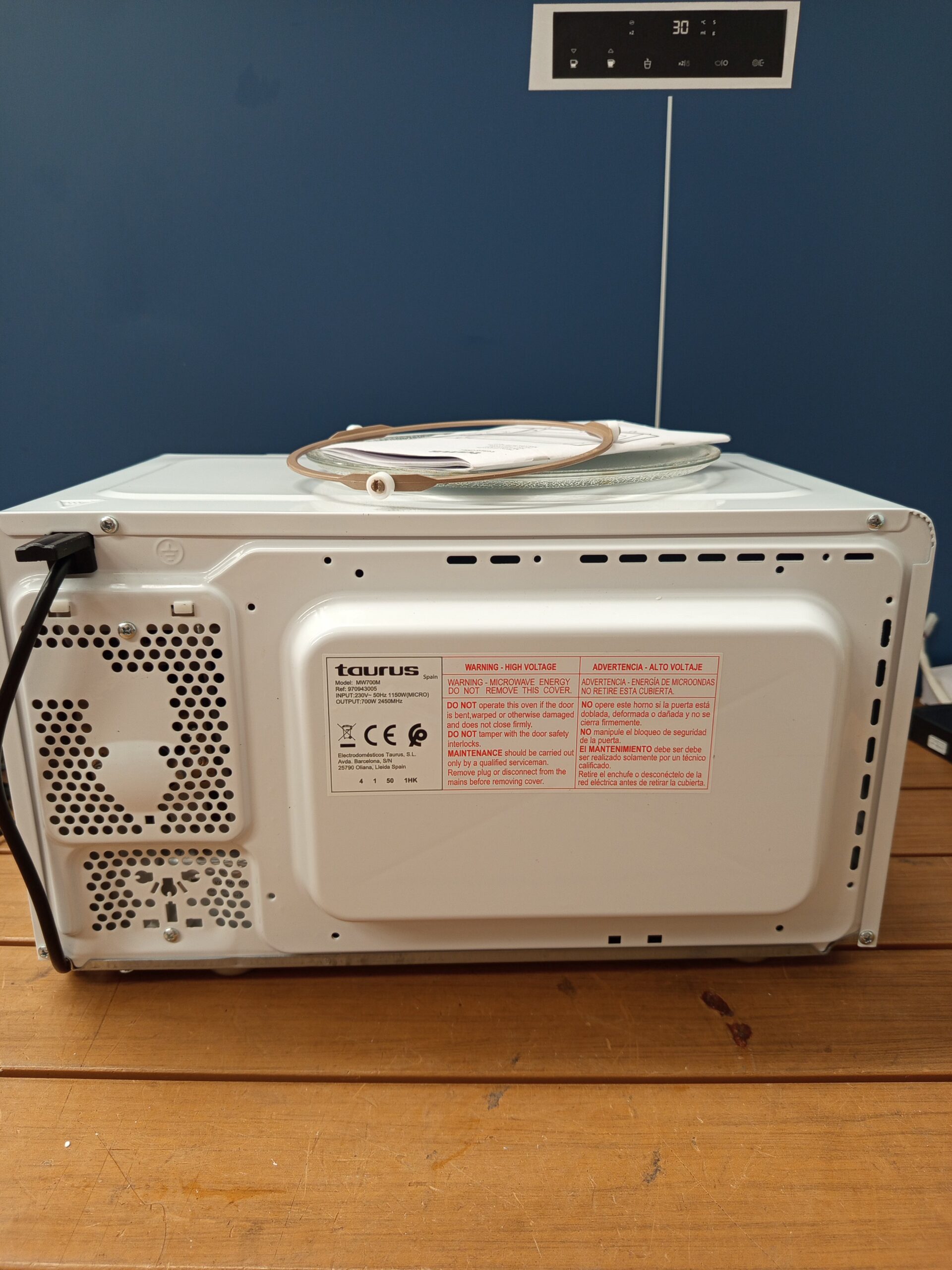 ProductoTaurus Microondas 20L, 700W, 5 potencias, Sin Grill. - Imagen 5