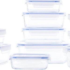 Amazon Basics Recipientes de vidrio para alimentos con tapa.