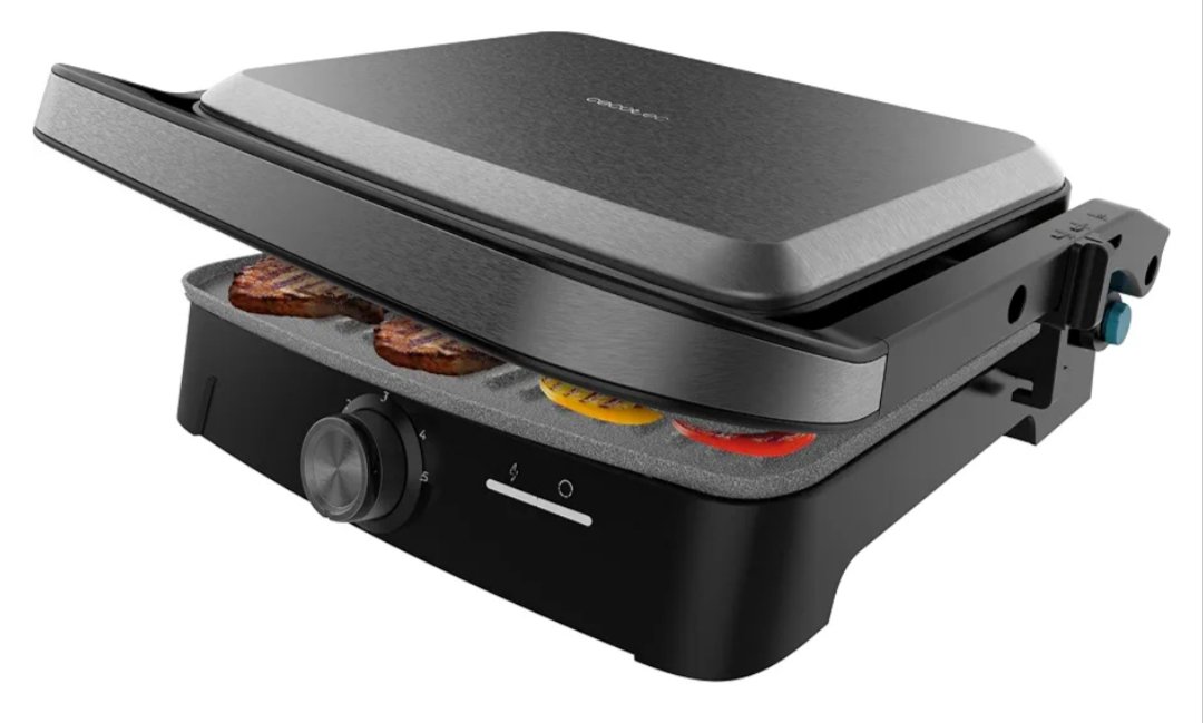 Cecotec Parrilla Eléctrica con Grill Rock'nGrill 2000 Full Open. 2000W.
