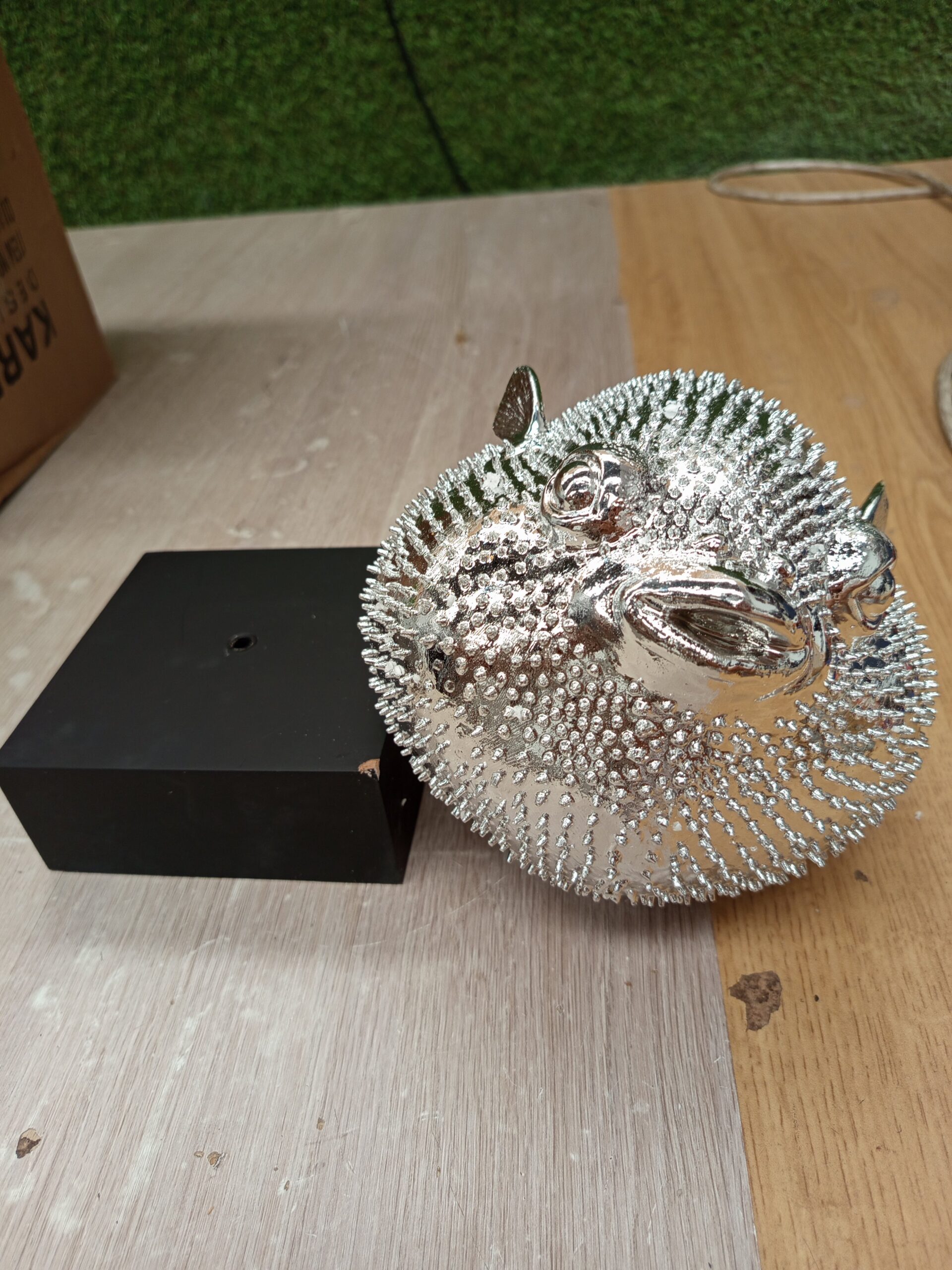 Kare Design Figura Decorativa, Blowfish, Plata - Imagen 7