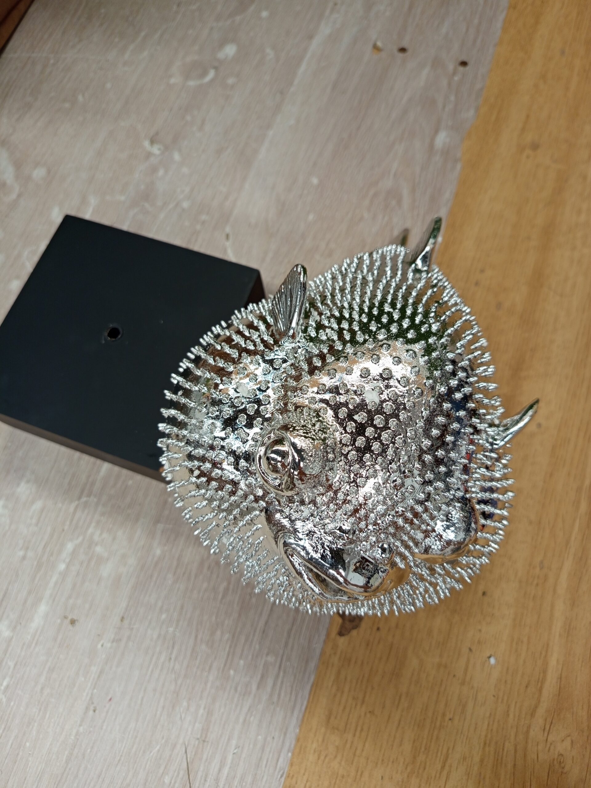 Kare Design Figura Decorativa, Blowfish, Plata - Imagen 4