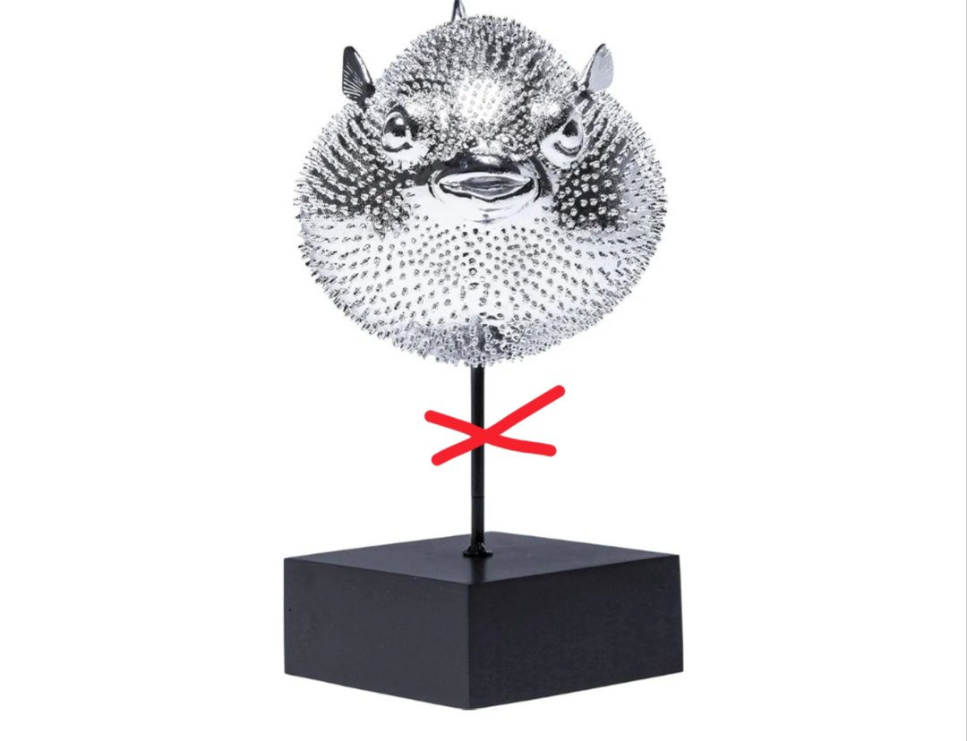 Kare Design Figura Decorativa, Blowfish, Plata
