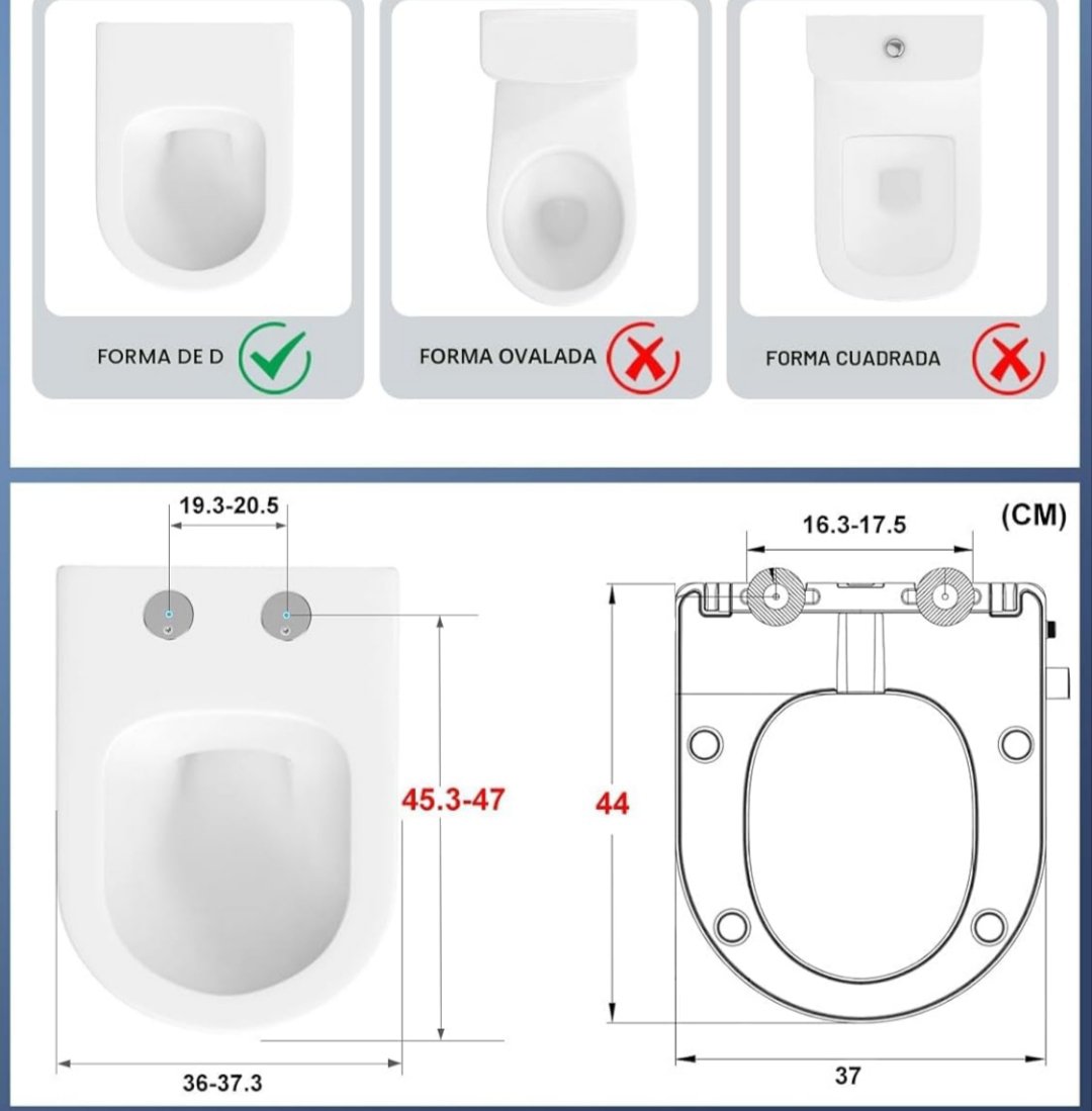 Bidet Tapa WC Forma D Universal - Imagen 2