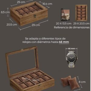 SONGMICS Caja para Relojes JOW100K01