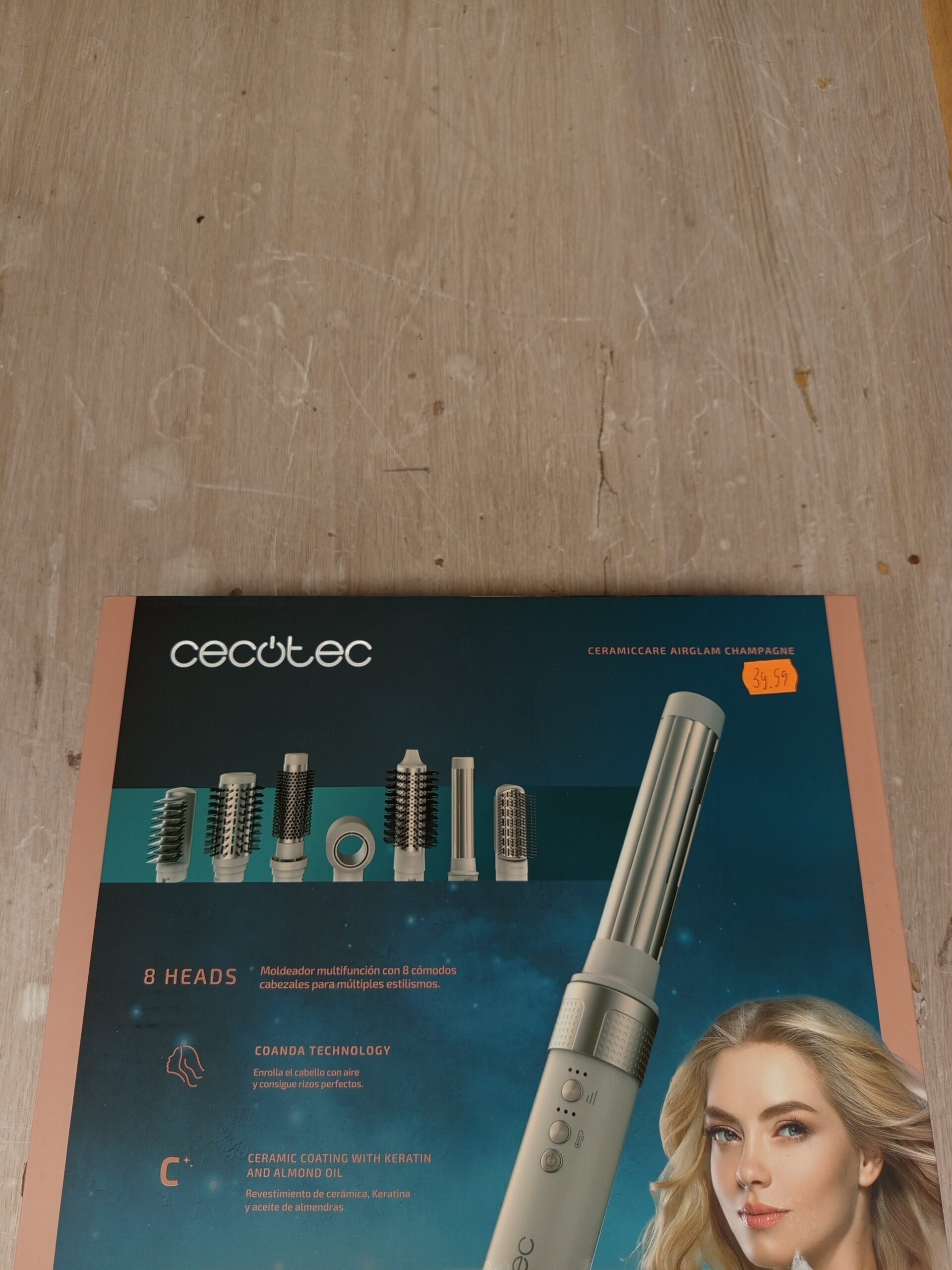 Cecotec Cepillo de Aire 8 Cabezales CeramicCare AirGlisse Champagne - Imagen 3