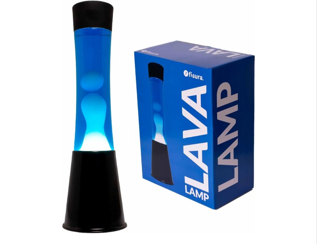 Fisura - Lámpara de lava blanca y azul