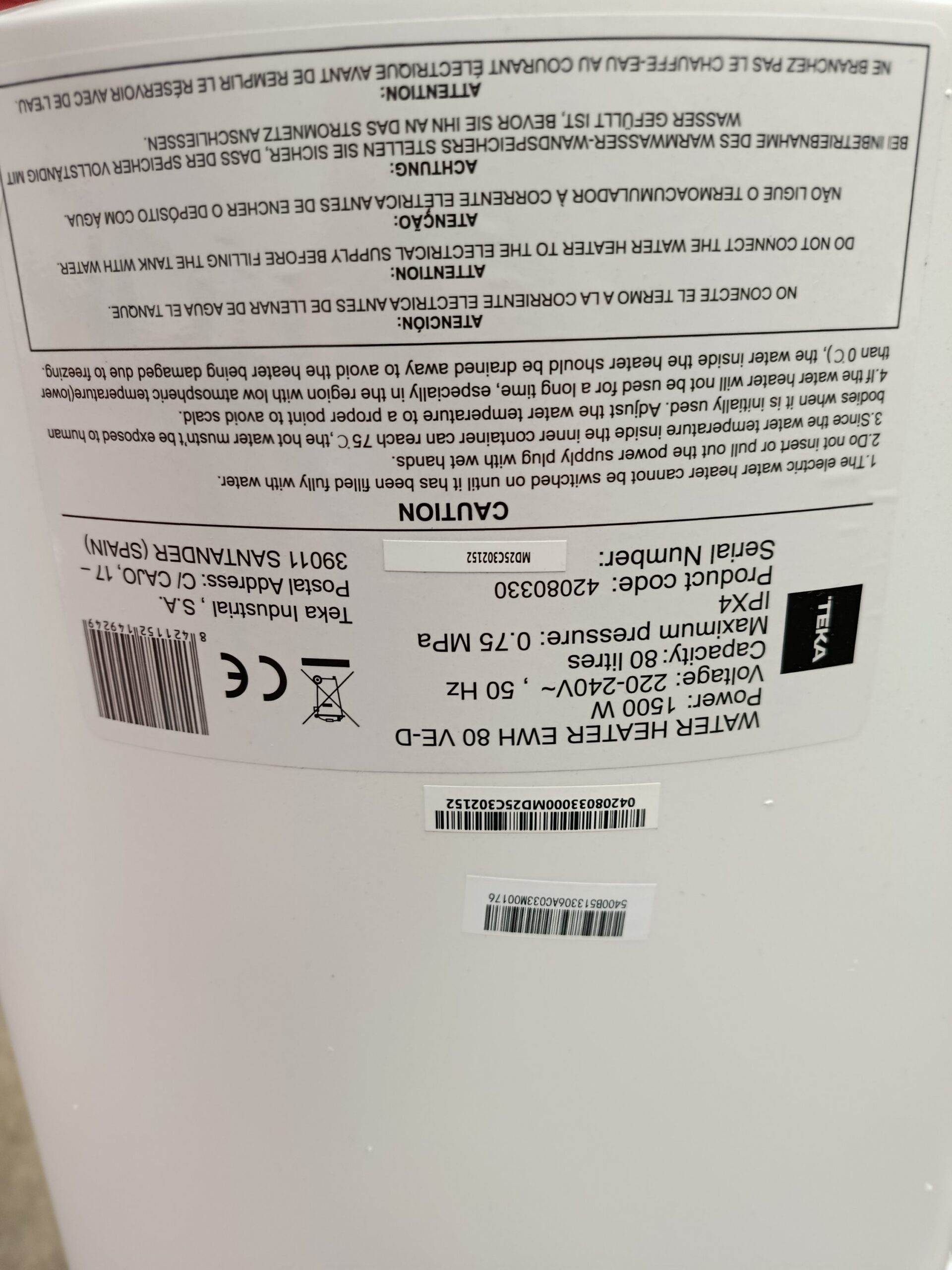 TERMO ELECTRICO TEKA 80L - Imagen 7