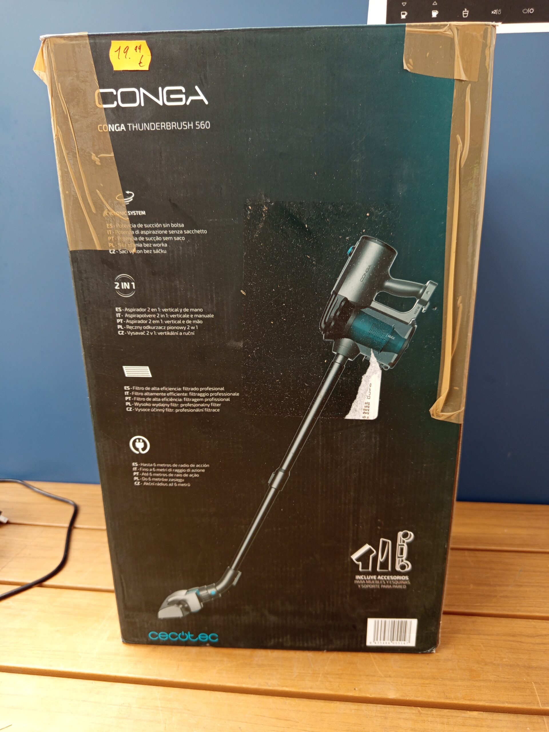 Cecotec Aspirador Vertical Conga Thunderbrush 560. 2 en 1, 600 W. - Imagen 8