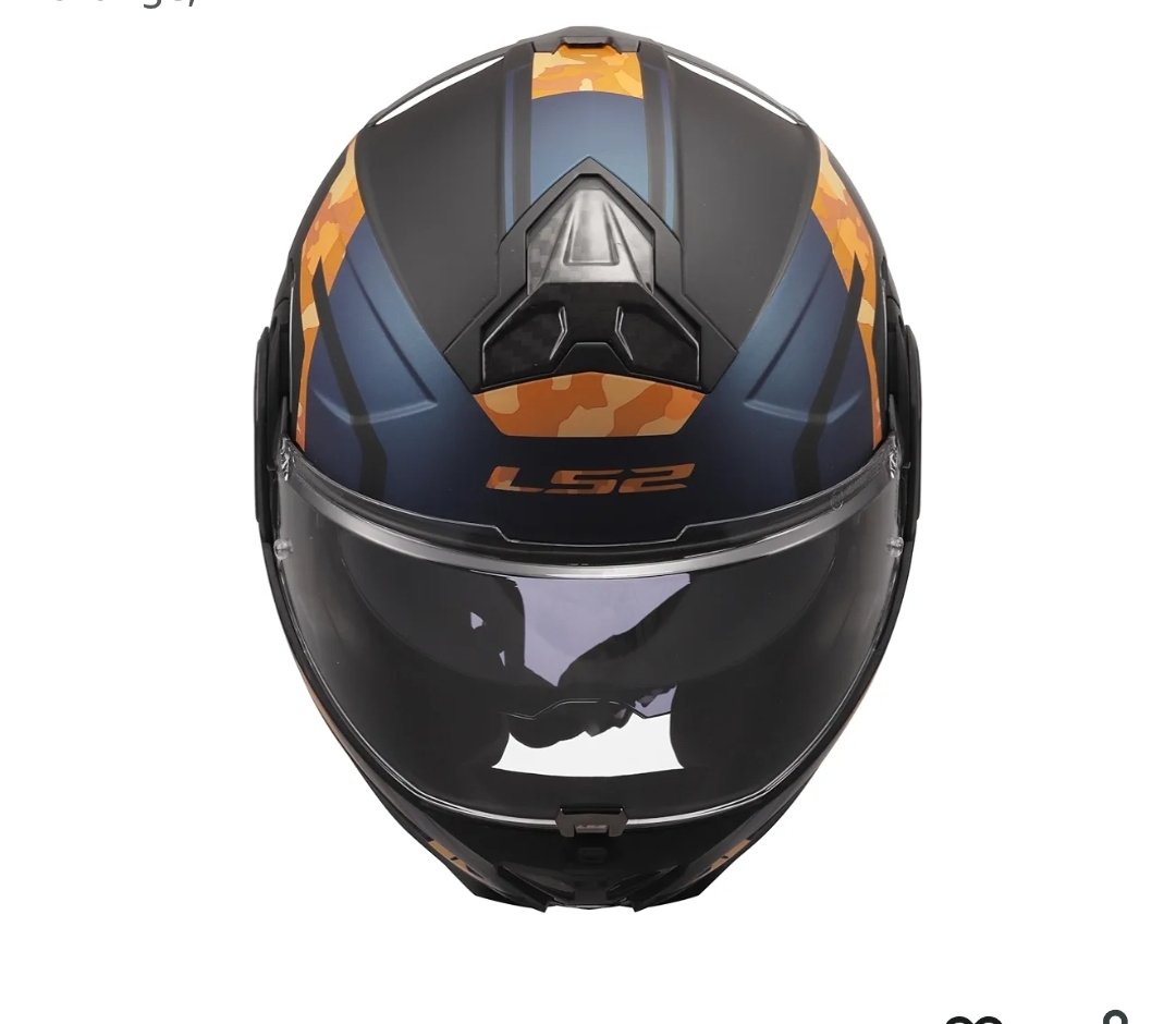 CASCO DE MOTO LS2 NARANJA/NEGRO - Imagen 2