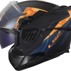 CASCO DE MOTO LS2 NARANJA/NEGRO