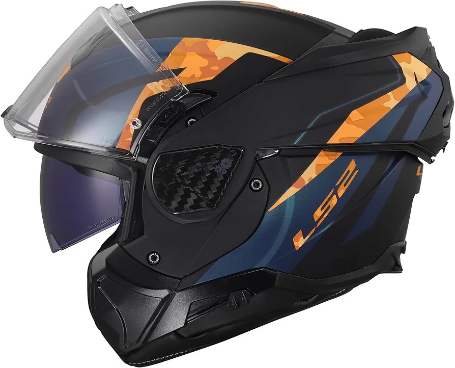 CASCO DE MOTO LS2 NARANJA/NEGRO