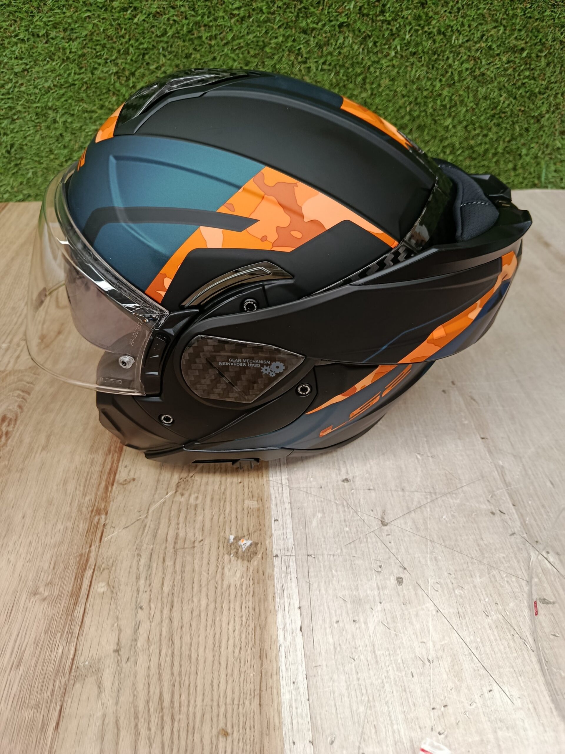 CASCO DE MOTO LS2 NARANJA/NEGRO - Imagen 5
