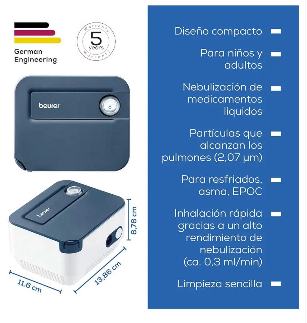 BEURER IH 16 INHALADOR DE AIRE COMPRIMIDO - Imagen 2