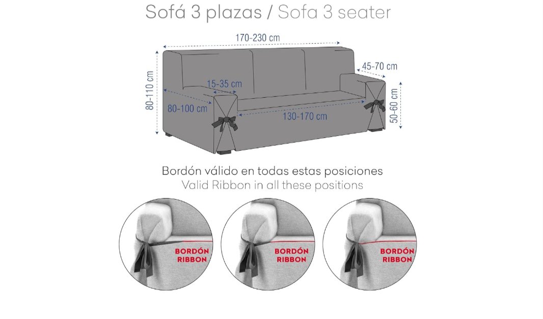 EYSA GENNA FUNDA DE SOFÁ CON LAZOS ANTI MANCHAS - Imagen 3