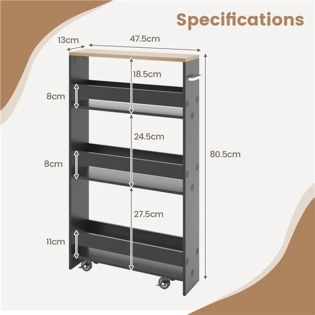 Carrito de cocina - JV11161GR - COSTWAY - Imagen 2