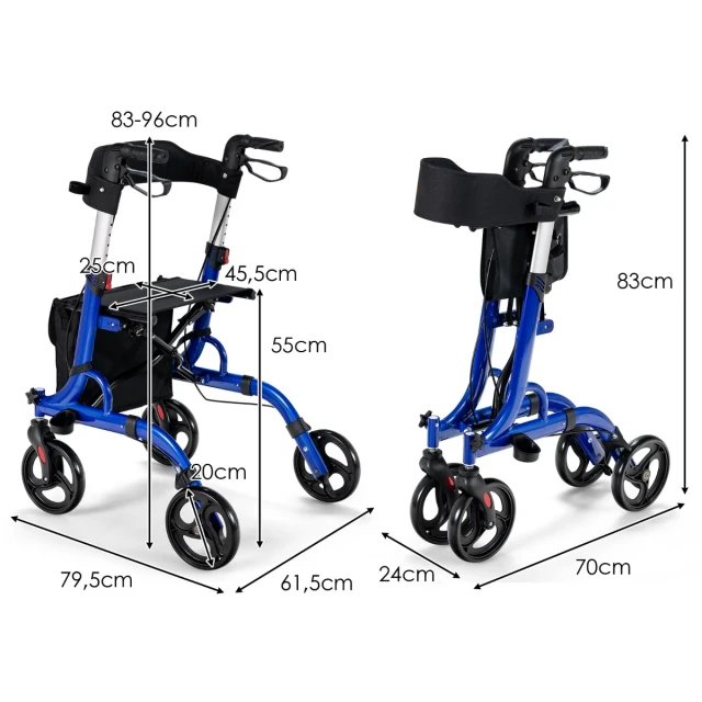 COSTWAY JH10007BL Silla y Andador Multifuncional - Imagen 2