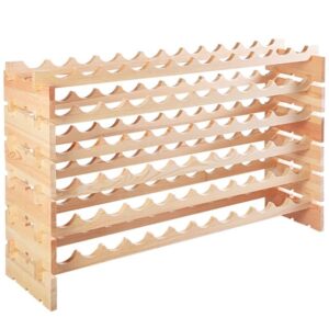 COSTWAY JV11734NA Botellero de Madera de Pino Crudo