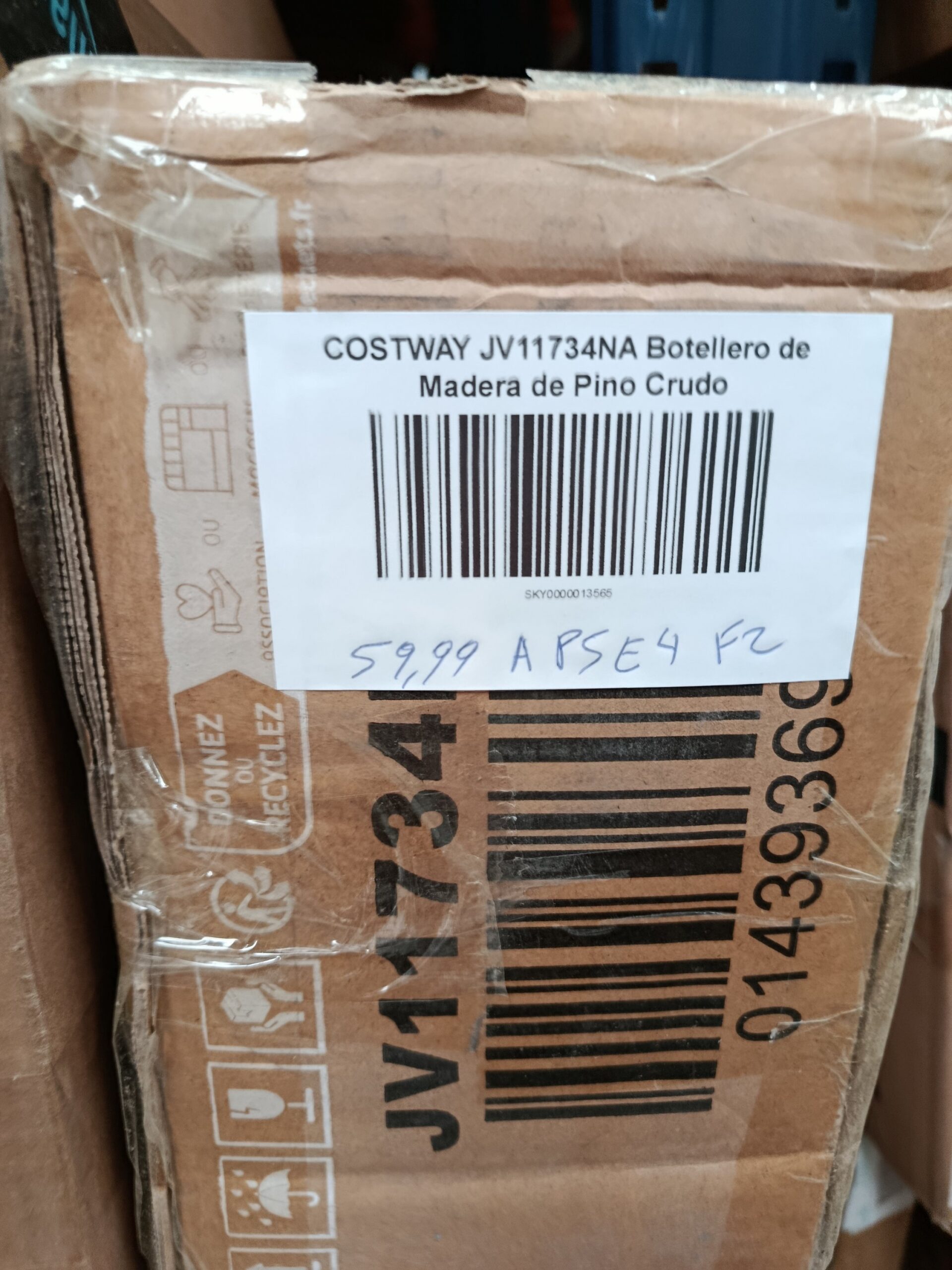 COSTWAY JV11734NA Botellero de Madera de Pino Crudo - Imagen 7
