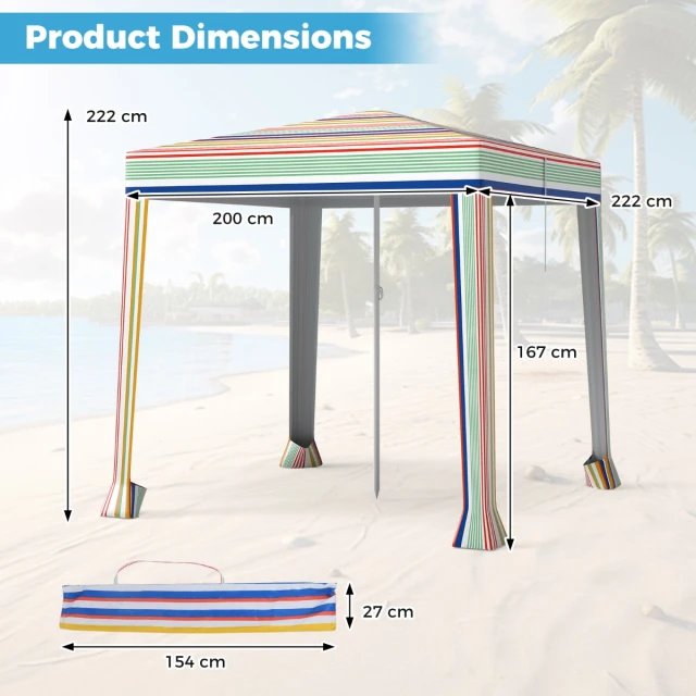 COSTWAY NP12364CS Tienda de Playa Plegable - Imagen 2