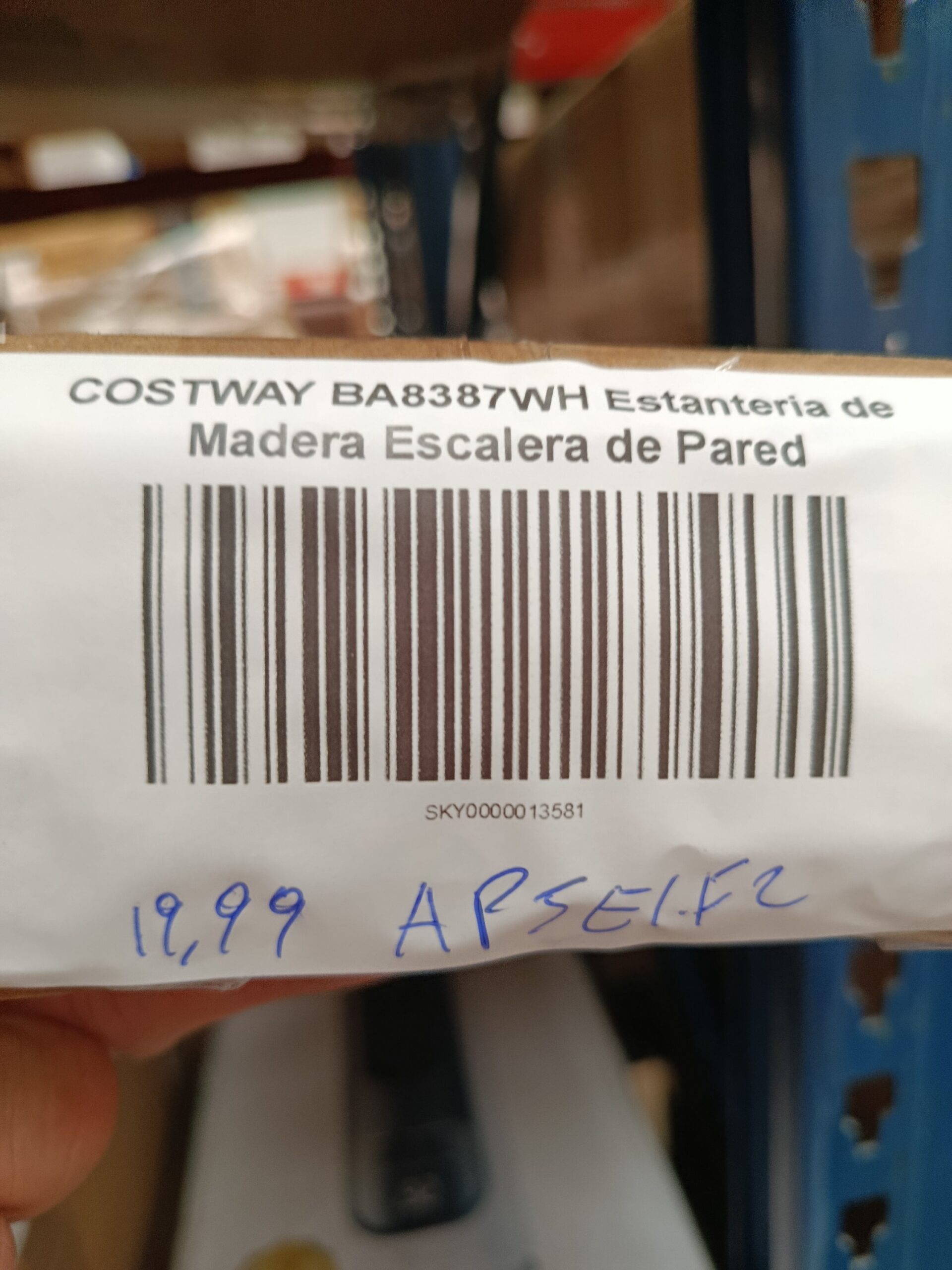 COSTWAY BA8387WH Estantería de Madera Escalera de Pared - Imagen 8