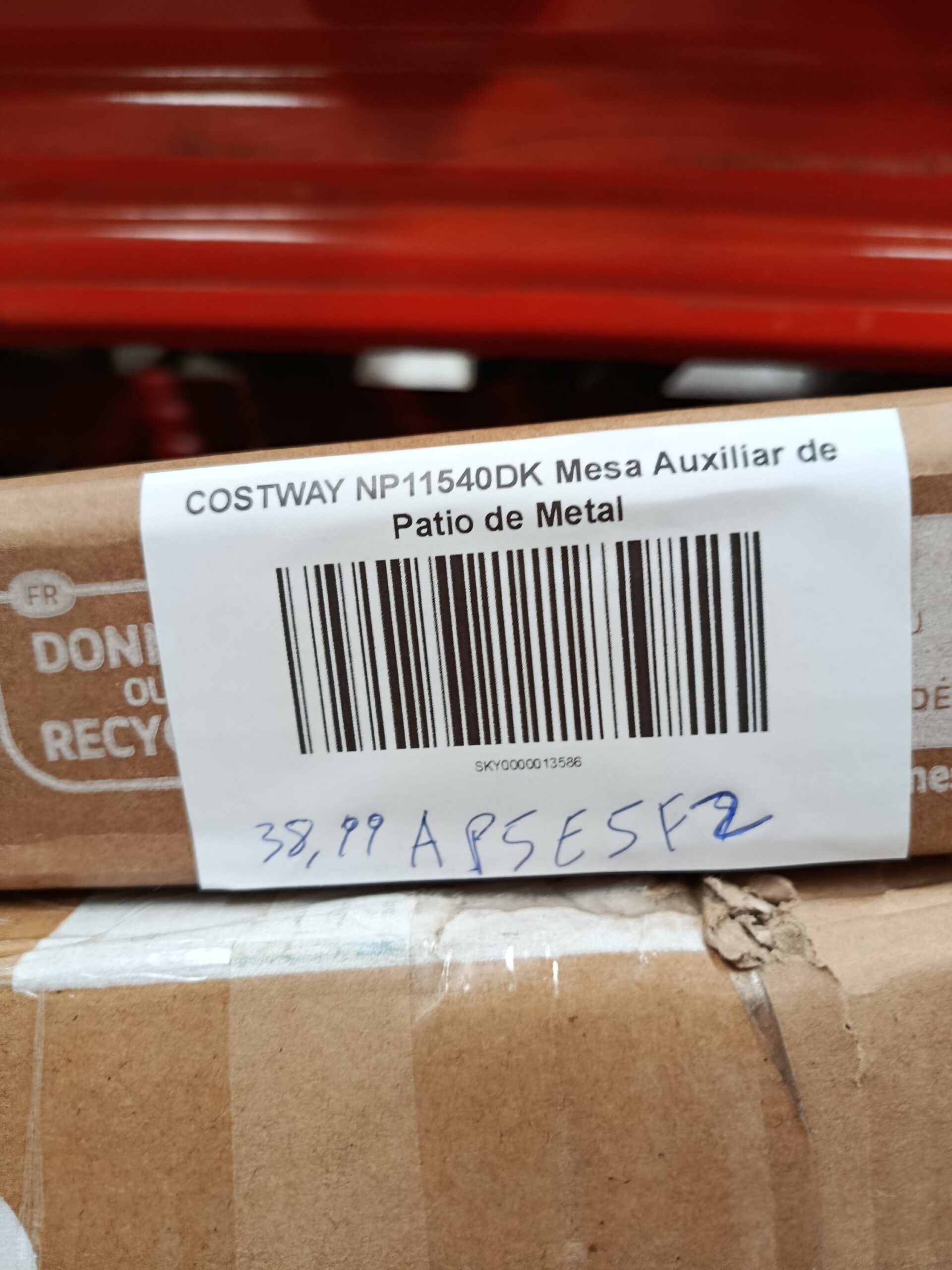 COSTWAY NP11540DK Mesa Auxiliar de Patio de Metal - Imagen 6