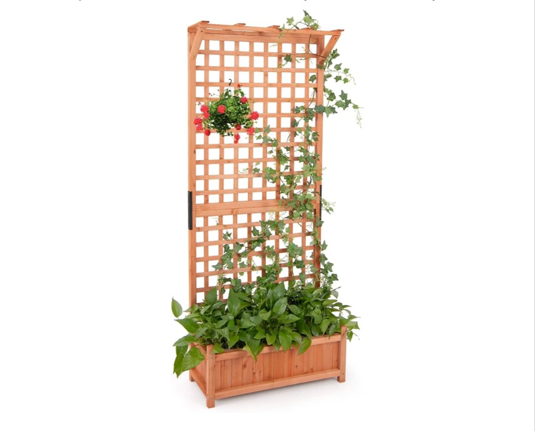 COSTWAY GT4728OR Jardinera con Enrejado.