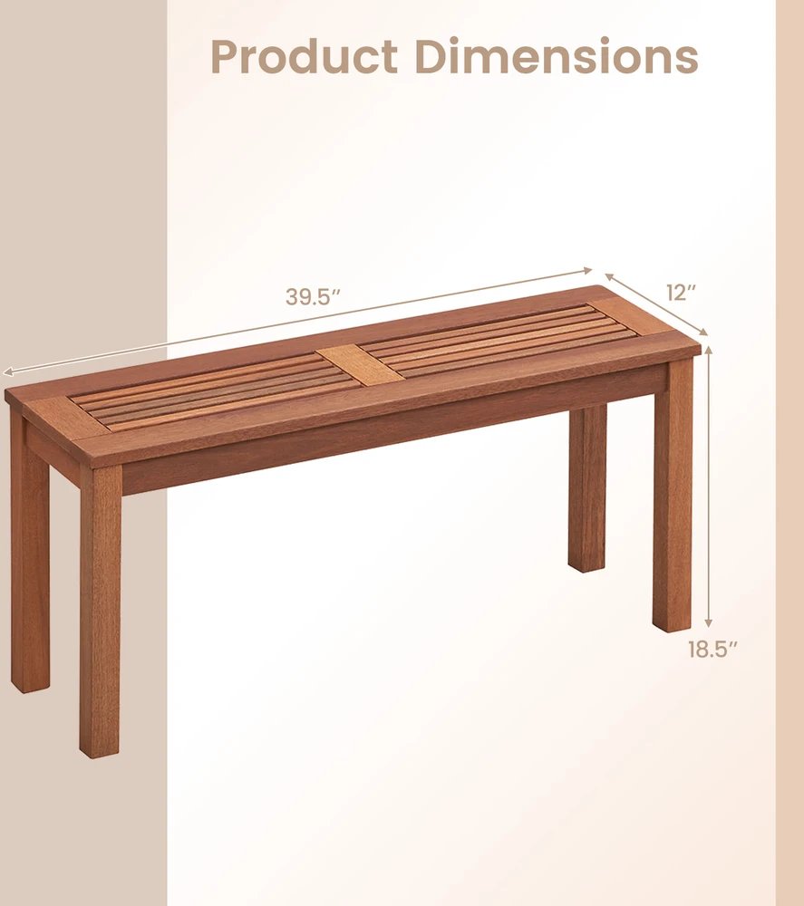 COSTWAY NP13558CF-1 Bonlo Banco de Madera Para Exteriores. - Imagen 2