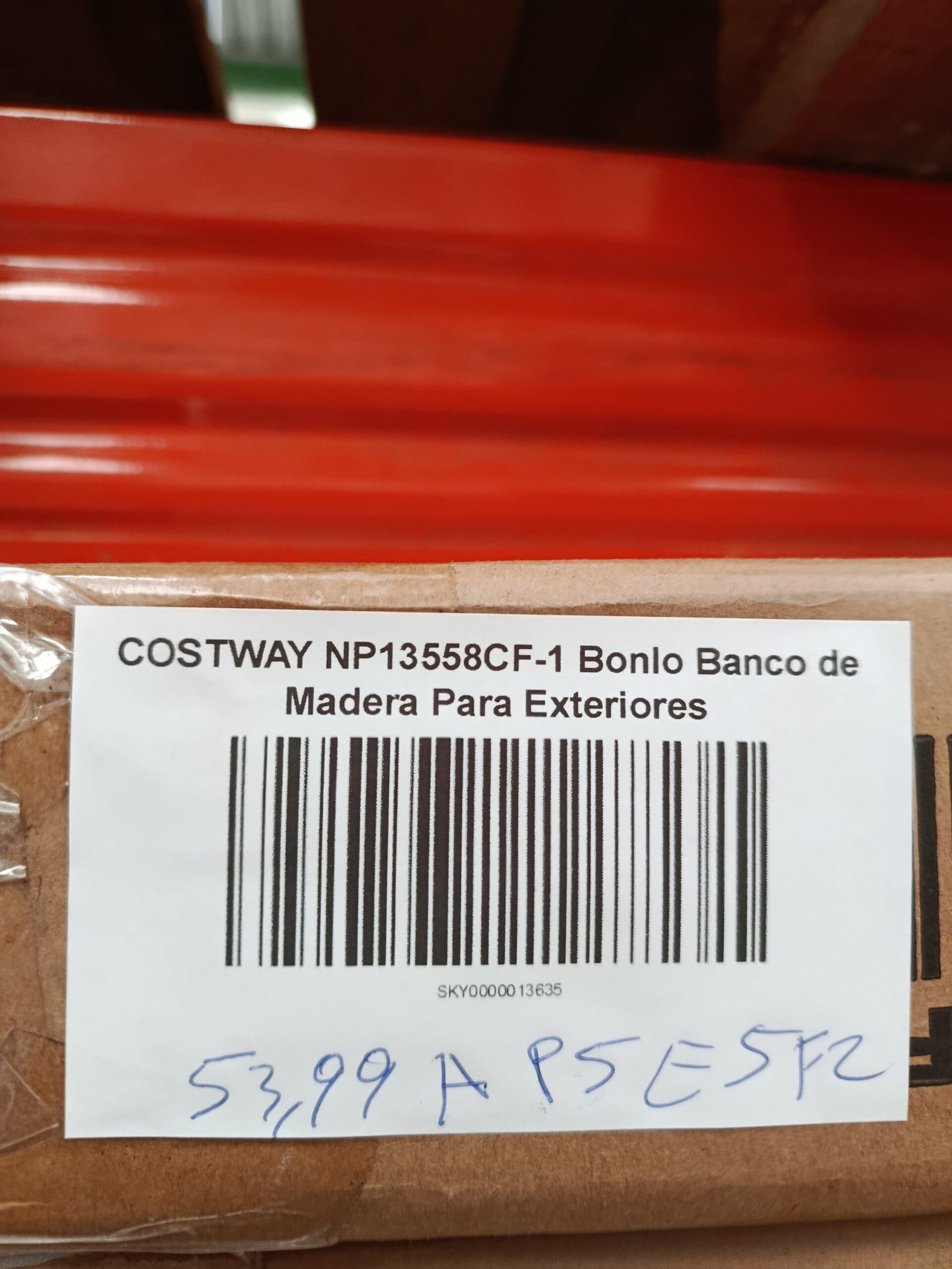 COSTWAY NP13558CF-1 Bonlo Banco de Madera Para Exteriores. - Imagen 7