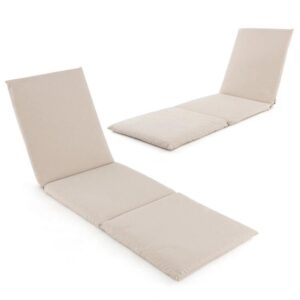 COSTWAY 11525WH-1V Cojín Plegable para Tumbona o Sofá Cama De Exterior