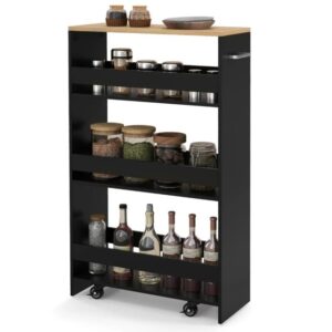 COSTWAY JV11646DK Carrito de Cocina Estrecho 4 Estantes
