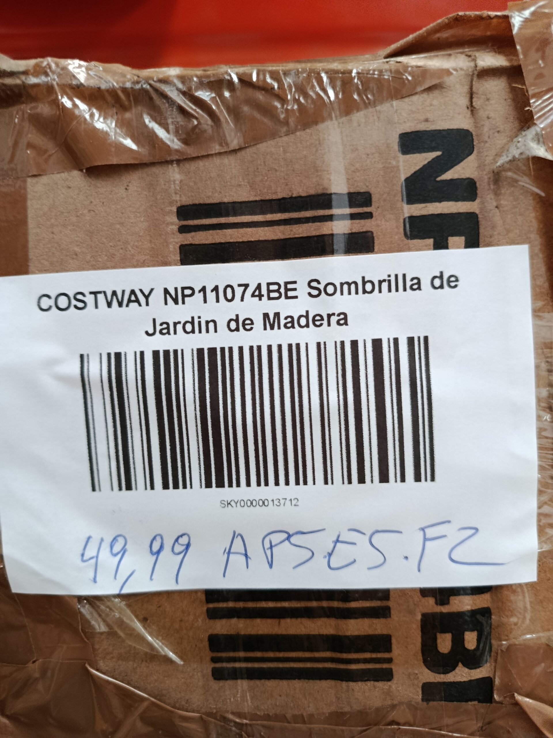 COSTWAY NP11074BE Sombrilla de Jardín de Madera - Imagen 7