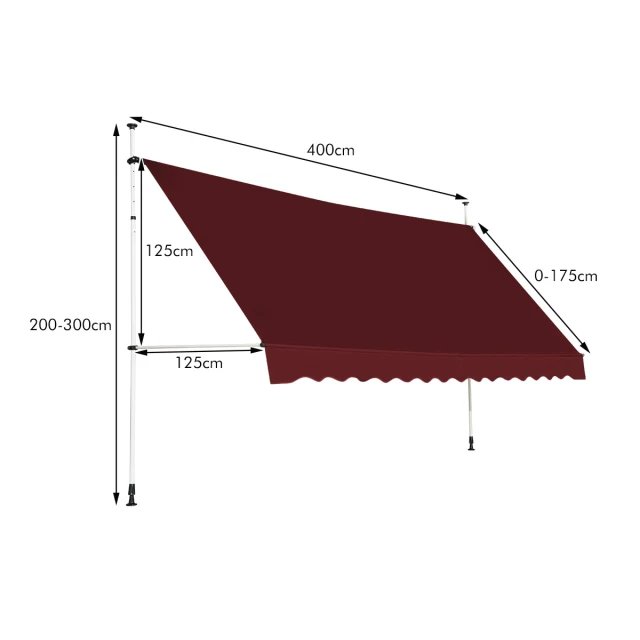 COSTWAY OP70315WN Toldo Para Balcón - Imagen 2