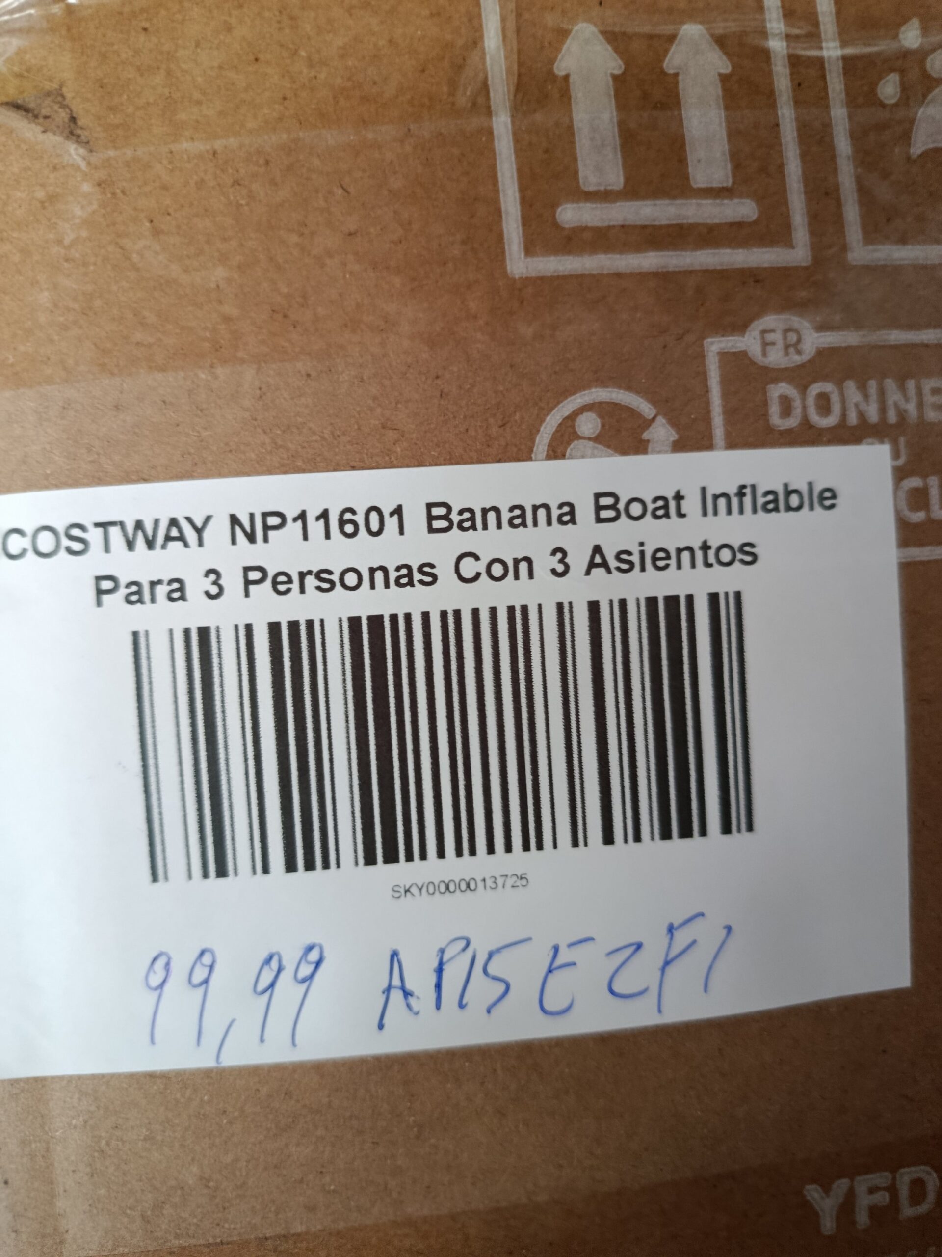 COSTWAY NP11601 Banana Boat Inflable Para 3 Personas con 3 Asientos - Imagen 7