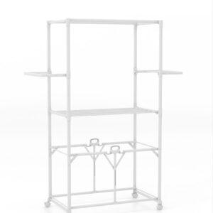 COSTWAY JZ10191WH Tendedero plegable con soportes de aluminio y secador de ropa