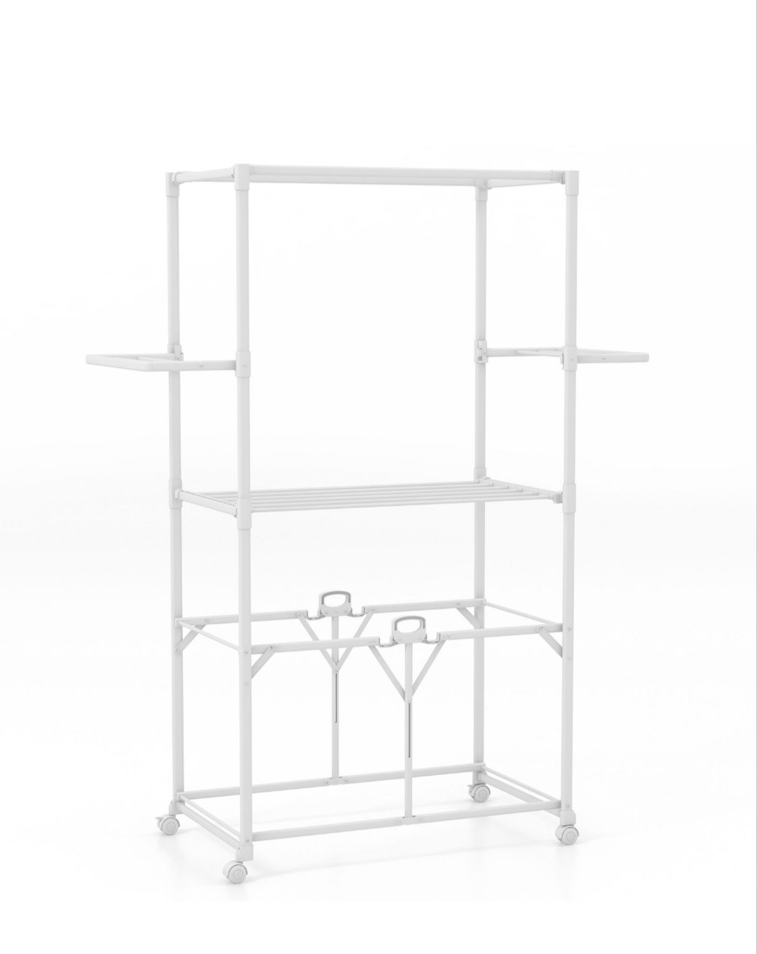 COSTWAY JZ10191WH Tendedero plegable con soportes de aluminio y secador de ropa