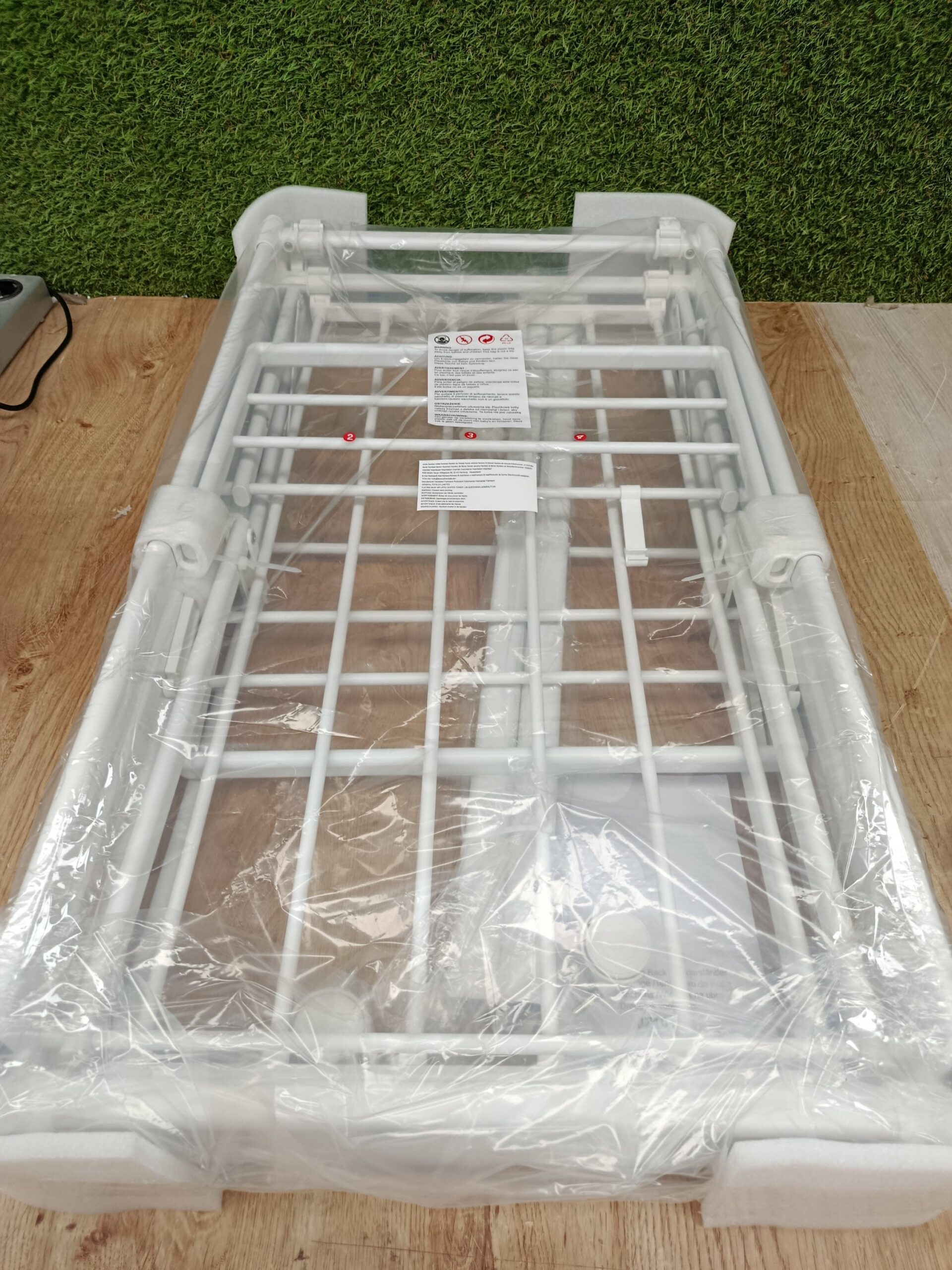COSTWAY JZ10191WH Tendedero plegable con soportes de aluminio y secador de ropa - Imagen 4