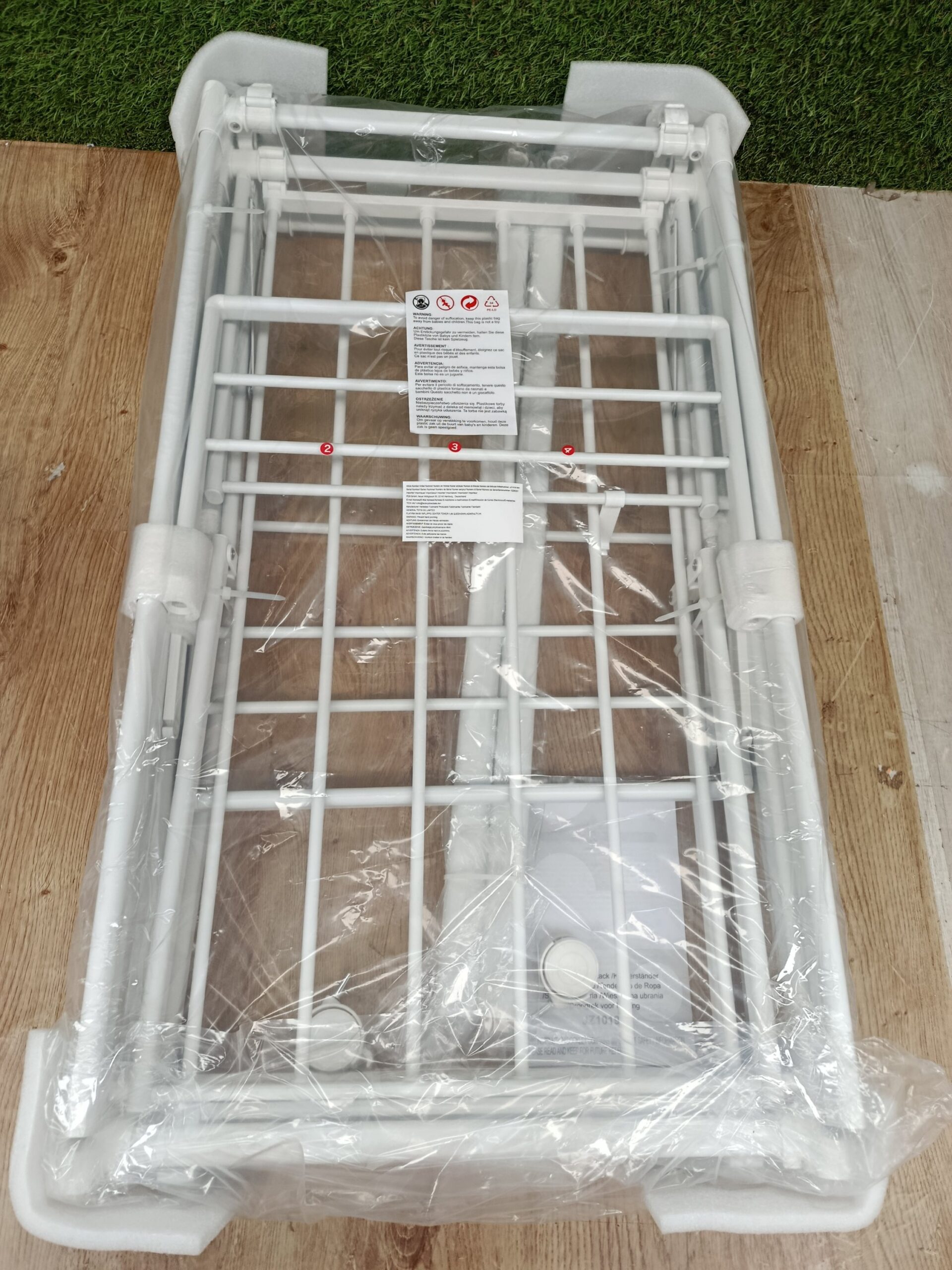 COSTWAY JZ10191WH Tendedero plegable con soportes de aluminio y secador de ropa - Imagen 6